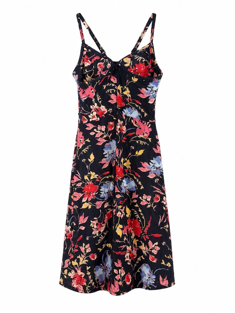 Pact Black Floral Midi Dress with Red, Blue & Yellow Flowers - Picture 2 of 4